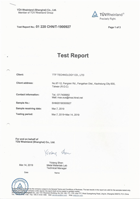 20190503 Bestanden den internationalen Testbericht